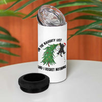 Funny Black Cat Christmas 4 in 1 Can Cooler Tumbler On the Naughty List And I Regret Nothing - Wonder Print Shop
