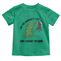 Funny Black Cat Christmas Toddler T Shirt On the Naughty List And I Regret Nothing - Wonder Print Shop