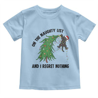 Funny Black Cat Christmas Toddler T Shirt On the Naughty List And I Regret Nothing - Wonder Print Shop