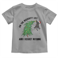 Funny Black Cat Christmas Toddler T Shirt On the Naughty List And I Regret Nothing - Wonder Print Shop