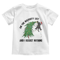 Funny Black Cat Christmas Toddler T Shirt On the Naughty List And I Regret Nothing - Wonder Print Shop