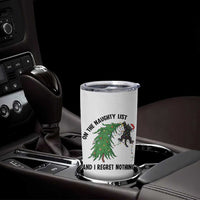 Funny Black Cat Christmas Tumbler Cup On the Naughty List And I Regret Nothing - Wonder Print Shop