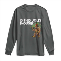 Funny Bigfoot Christmas Long Sleeve Shirt Is This Jolly Enough - Wonder Print Shop