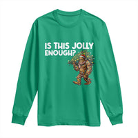 Funny Bigfoot Christmas Long Sleeve Shirt Is This Jolly Enough - Wonder Print Shop