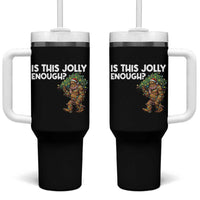Funny Bigfoot Christmas Tumbler With Handle Is This Jolly Enough - Wonder Print Shop