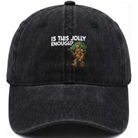 Funny Bigfoot Christmas Washed Cotton Baseball Cap Is This Jolly Enough