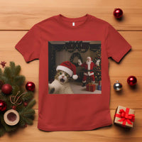 Funny Cat With Santa Selfie Christmas T Shirt - Wonder Print Shop