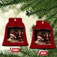 Funny Cat With Santa Selfie Christmas Ceramic Ornament - Wonder Print Shop