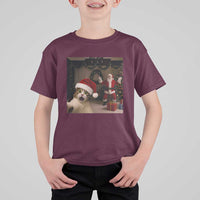 Funny Cat With Santa Selfie Christmas T Shirt For Kid - Wonder Print Shop