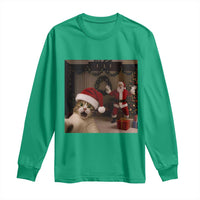 Funny Cat With Santa Selfie Christmas Long Sleeve Shirt - Wonder Print Shop