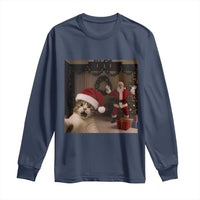 Funny Cat With Santa Selfie Christmas Long Sleeve Shirt - Wonder Print Shop