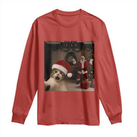 Funny Cat With Santa Selfie Christmas Long Sleeve Shirt - Wonder Print Shop