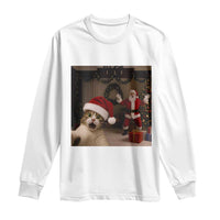 Funny Cat With Santa Selfie Christmas Long Sleeve Shirt - Wonder Print Shop
