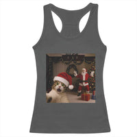 Funny Cat With Santa Selfie Christmas Racerback Tank Top - Wonder Print Shop