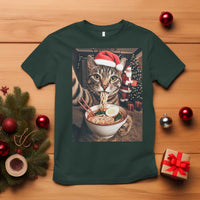 Funny Cat Ramen Selfie With Santa Christmas T Shirt - Wonder Print Shop