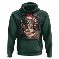 Funny Cat Ramen Selfie With Santa Christmas Hoodie - Wonder Print Shop