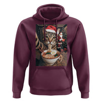 Funny Cat Ramen Selfie With Santa Christmas Hoodie - Wonder Print Shop