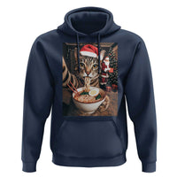 Funny Cat Ramen Selfie With Santa Christmas Hoodie - Wonder Print Shop