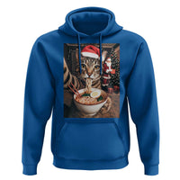 Funny Cat Ramen Selfie With Santa Christmas Hoodie - Wonder Print Shop