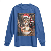 Funny Cat Ramen Selfie With Santa Christmas Long Sleeve Shirt - Wonder Print Shop