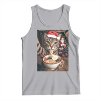 Funny Cat Ramen Selfie With Santa Christmas Tank Top - Wonder Print Shop