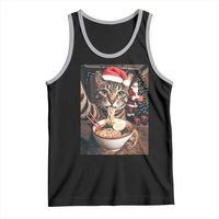 Funny Cat Ramen Selfie With Santa Christmas Tank Top - Wonder Print Shop
