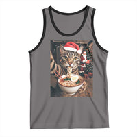 Funny Cat Ramen Selfie With Santa Christmas Tank Top - Wonder Print Shop