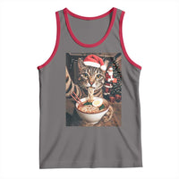 Funny Cat Ramen Selfie With Santa Christmas Tank Top - Wonder Print Shop