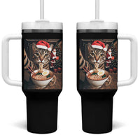 Funny Cat Ramen Selfie With Santa Christmas Tumbler With Handle - Wonder Print Shop