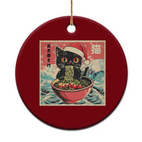 Cat Ramen Christmas Ceramic Ornament Japanese Kawaii Retro Cats Manga - Wonder Print Shop