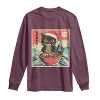 Cat Ramen Christmas Long Sleeve Shirt Japanese Kawaii Retro Cats Manga - Wonder Print Shop