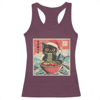 Cat Ramen Christmas Racerback Tank Top Japanese Kawaii Retro Cats Manga - Wonder Print Shop