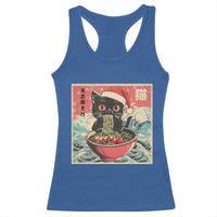 Cat Ramen Christmas Racerback Tank Top Japanese Kawaii Retro Cats Manga - Wonder Print Shop