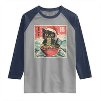Cat Ramen Christmas Raglan Shirt Japanese Kawaii Retro Cats Manga - Wonder Print Shop