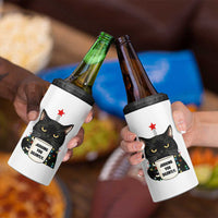 Funny Black Cat Christmas 4 in 1 Can Cooler Tumbler Judging You Silently - Wonder Print Shop