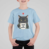 Funny Black Cat Christmas T Shirt For Kid Judging You Silently - Wonder Print Shop