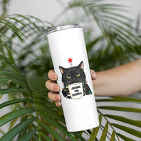 Funny Black Cat Christmas Skinny Tumbler Judging You Silently - Wonder Print Shop