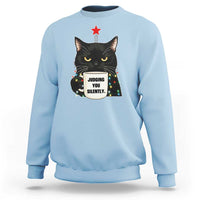 Funny Black Cat Christmas Sweatshirt Judging You Silently - Wonder Print Shop