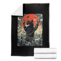 Catzilla Christmas Throw Blanket Japanese Cat Lover Kitty - Wonder Print Shop