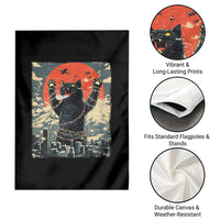 Catzilla Christmas Garden Flag Japanese Cat Lover Kitty - Wonder Print Shop
