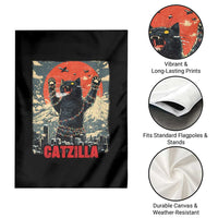 Catzilla Christmas Garden Flag Japanese Cat Lover Kitty - Wonder Print Shop