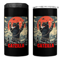 Catzilla Christmas 4 in 1 Can Cooler Tumbler Japanese Cat Lover Kitty - Wonder Print Shop