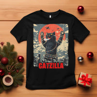 Catzilla Christmas T Shirt Japanese Cat Lover Kitty - Wonder Print Shop
