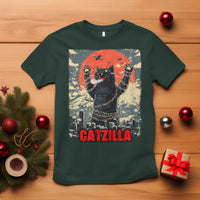 Catzilla Christmas T Shirt Japanese Cat Lover Kitty - Wonder Print Shop
