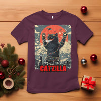 Catzilla Christmas T Shirt Japanese Cat Lover Kitty - Wonder Print Shop