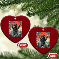 Catzilla Christmas Ceramic Ornament Japanese Cat Lover Kitty - Wonder Print Shop