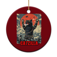 Catzilla Christmas Ceramic Ornament Japanese Cat Lover Kitty - Wonder Print Shop
