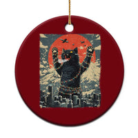 Catzilla Christmas Ceramic Ornament Japanese Cat Lover Kitty - Wonder Print Shop