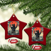 Catzilla Christmas Ceramic Ornament Japanese Cat Lover Kitty - Wonder Print Shop