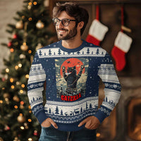 Catzilla Xmas Ugly Christmas Sweater Japanese Cat Lover Kitty - Wonder Print Shop